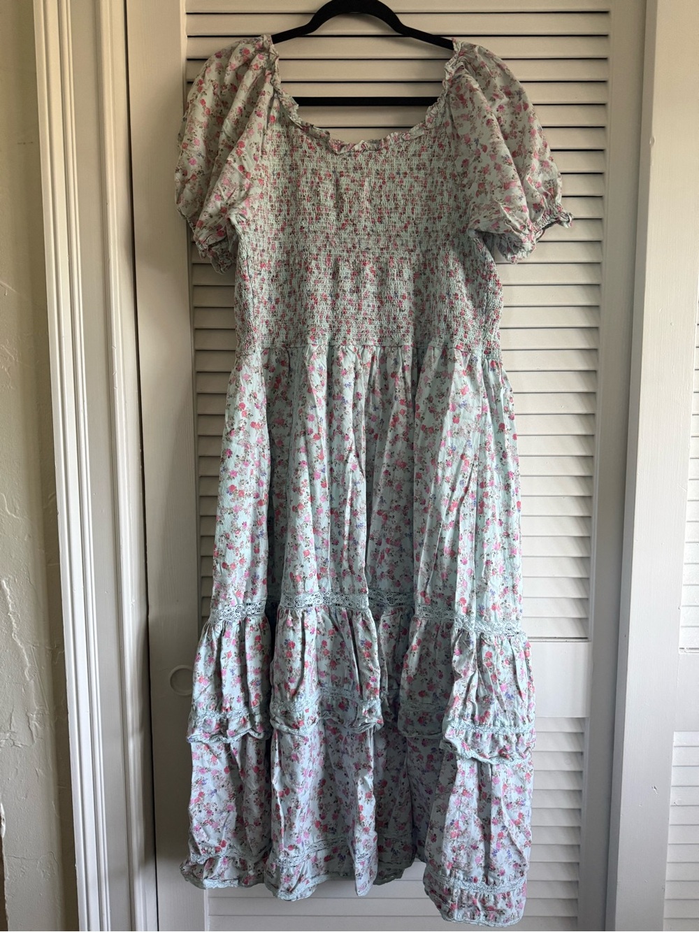 LoveShackFancy - Target Mint Green Pink Floral Maxi Dress - Picture 4 of 4